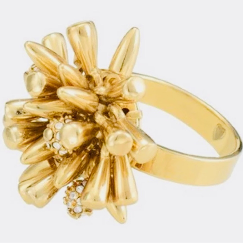 STELLA & DOT Brutalist Gold Plated Renegade Ring Adjustable